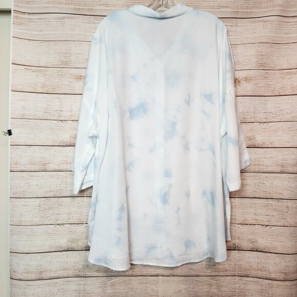 New With Tags Laurie Felt TENCEL Button-Front Shirt Tie Dyed Plus Size 3X - Picture 11 of 16
